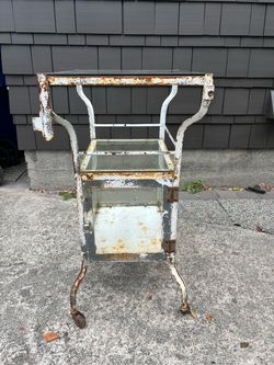Early 20th-Century Antique Medical Cart / Hospital Workstation / Bar Cart