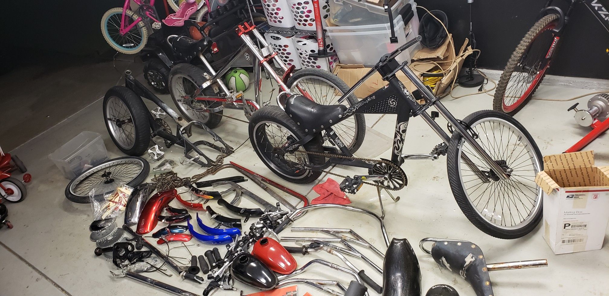 Lot of Schwinn Stingray Chopper Bicycle parts