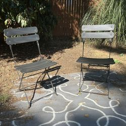 Black Metal Folding Patio Bistro Chairs 