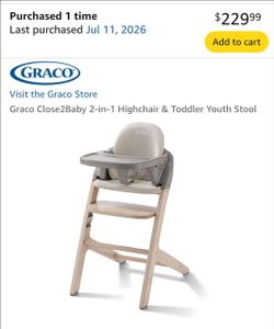 Graco Close2Baby 2-in-1 Highchair & Toddler Youth Stool