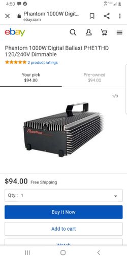 Phantom digital ballast 1000w hps mh de