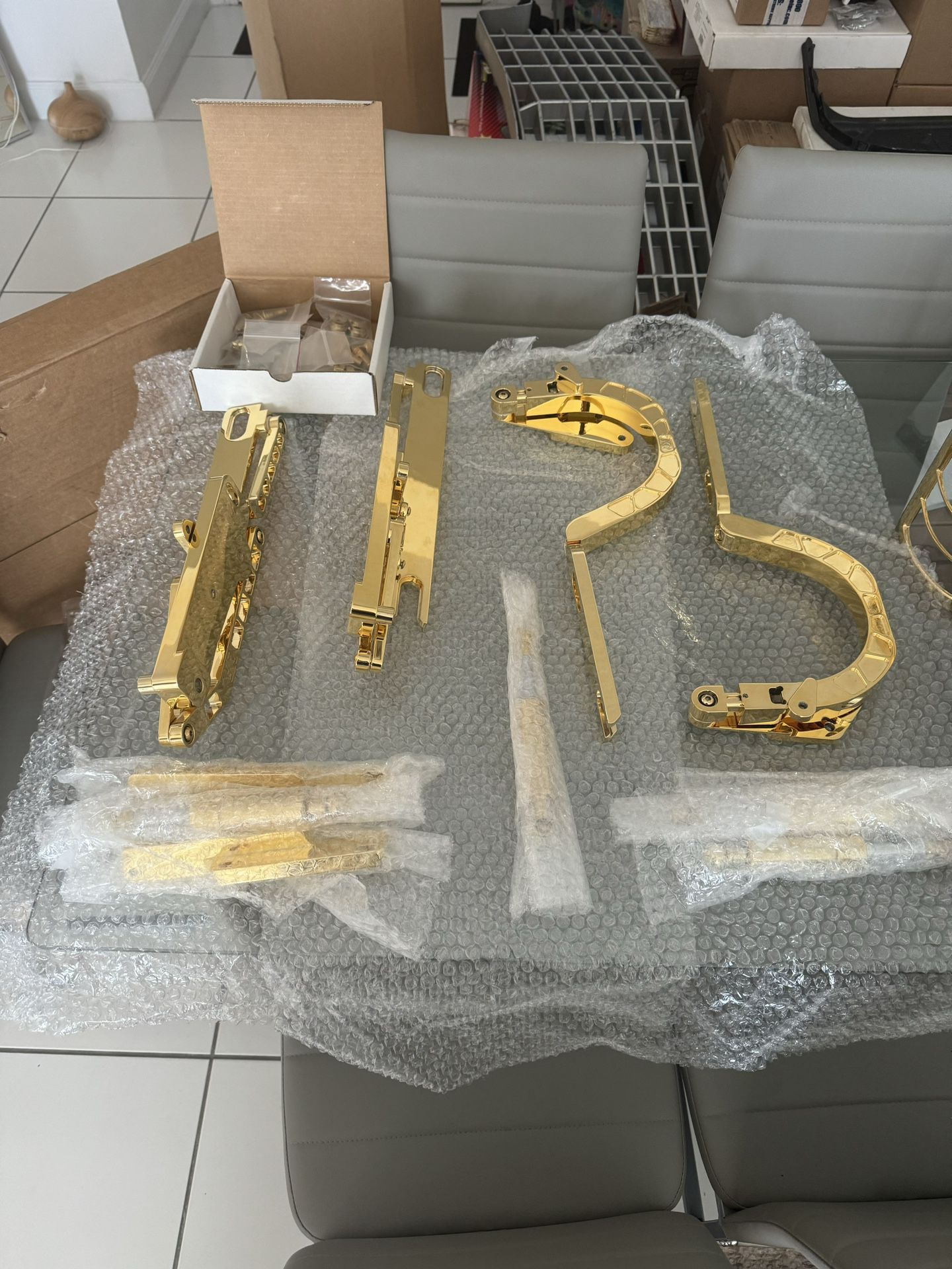 24k gold plate hood and trunk hinges 