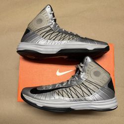 Nike Air Hyperdunk 2012 Silver Black Men’s size 14 Basketball shoes Rare!
