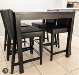Bar dining table with four chairs