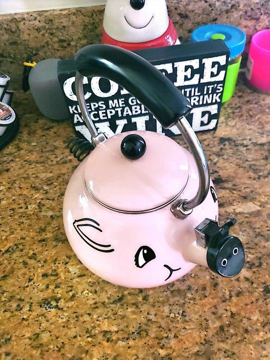 Vintage Kamenstein Pink Pig Whistling Tea Kettle