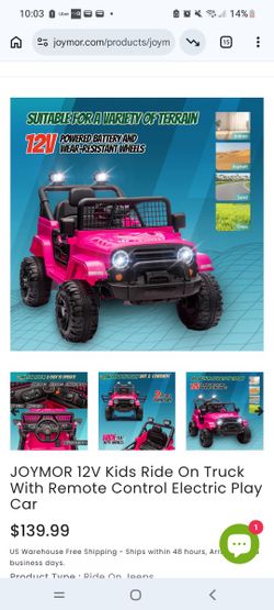 Joymor 12V Kids Ride On With REMOTE, Brand New, FIRM PRICE