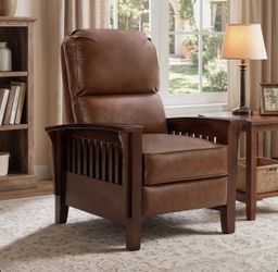 Dark Brown genuine leather recliner chair
