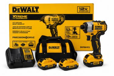 NEW DEWALT DCF801F2 12V MAX XTREME Brushless 1/4” Impact Driver Kit