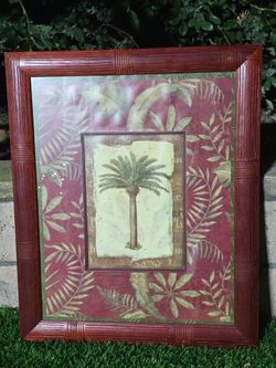 Vintage Tropical Palm Tree Framed Art Print