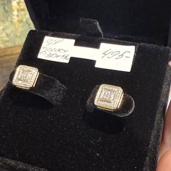 🎁 14K Gold Natural Diamonds Stud Earrings Perfect Gift For Holidays 