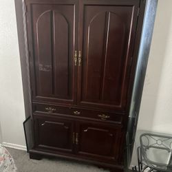 Solid Wood Armoire / Entertainment Cabinet – Classic Cherry Finish