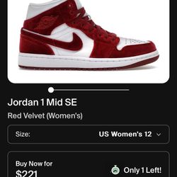 Air Jordan 1 Retro Mid “Red Velvet” 