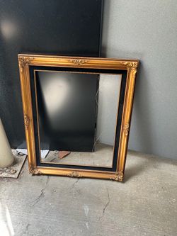 Ornate Gold & Black Baroque Picture Frame, Large, 25” x 22”