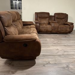 Brown Reclining Couch 