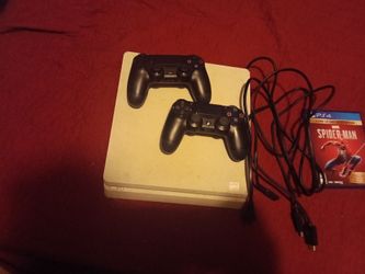 PS4 Slim Console with 2 Controllers and Game