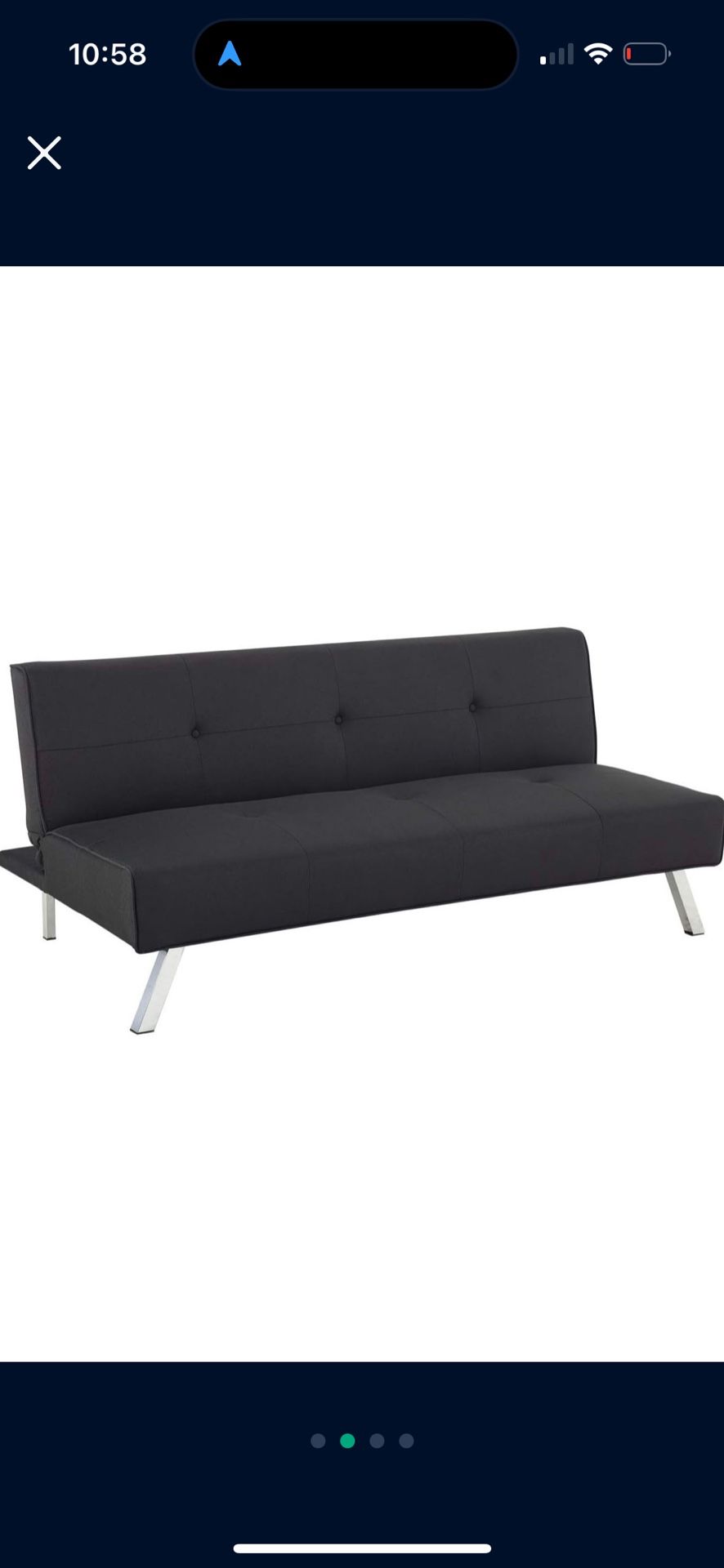 Black Serta Convertible Sofa Bed (Like New)