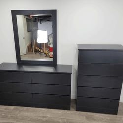 Dresser Whit Mirror And Chest - Cómoda Con Espejo Y Gavetero 