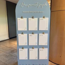 Wedding Table Seating Chart Sign