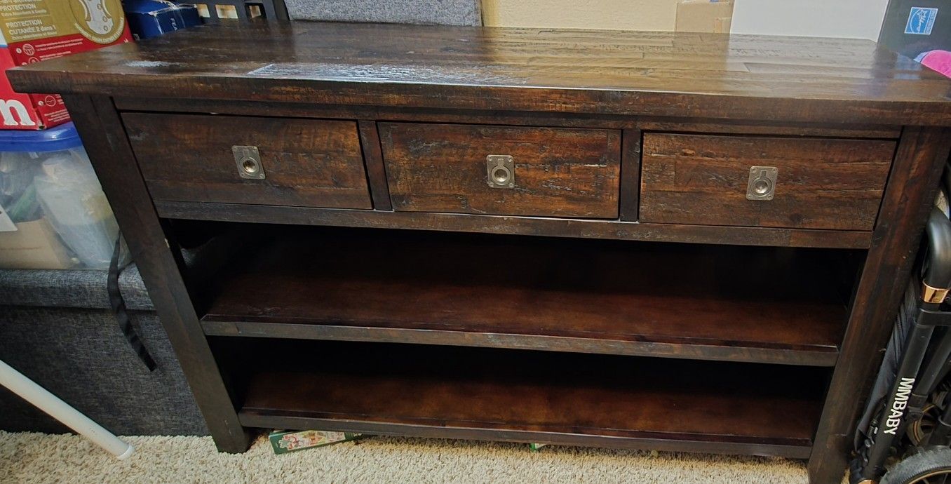 Premium Rustic 3-Drawer Console Table 50" – Paid $600+, Asking Only $300