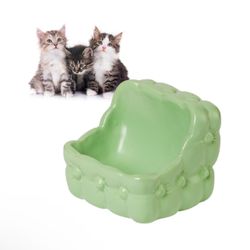 Ceramic Cat Bowl, Tilted Raised Cat Bowl Anti Vomit Cat Food Bowl
