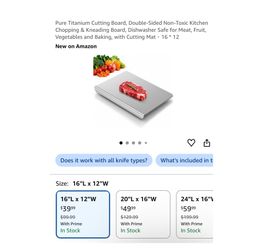Brand new 16 * 12 Pure Titanium Cutting Board