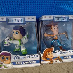Disney Pixar Metalfigs Toy Story Buzz Lightyear & Woody Lot Of 2