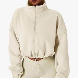 NEW Soft Fleece Full Zip Up Sweater