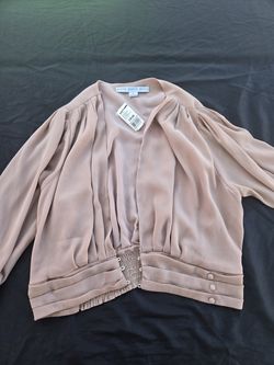 HYFVE Rust Solid Women's Regular Top Size L Long Sleeve Casual Blouse