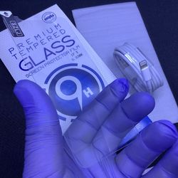 iPhone X Tempered Glass  / iPhone Charger Cable / Bundle 