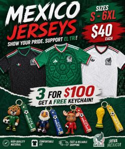 Mexico jerseys 3 for $100