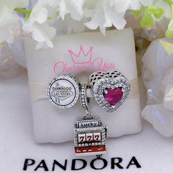 3 Adorable Charms 925 silver for Pandora moments bracelet.