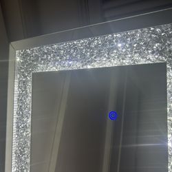 ✨ LED Crushed Diamond Full-Length Mirror – Glam & Modern ✨
