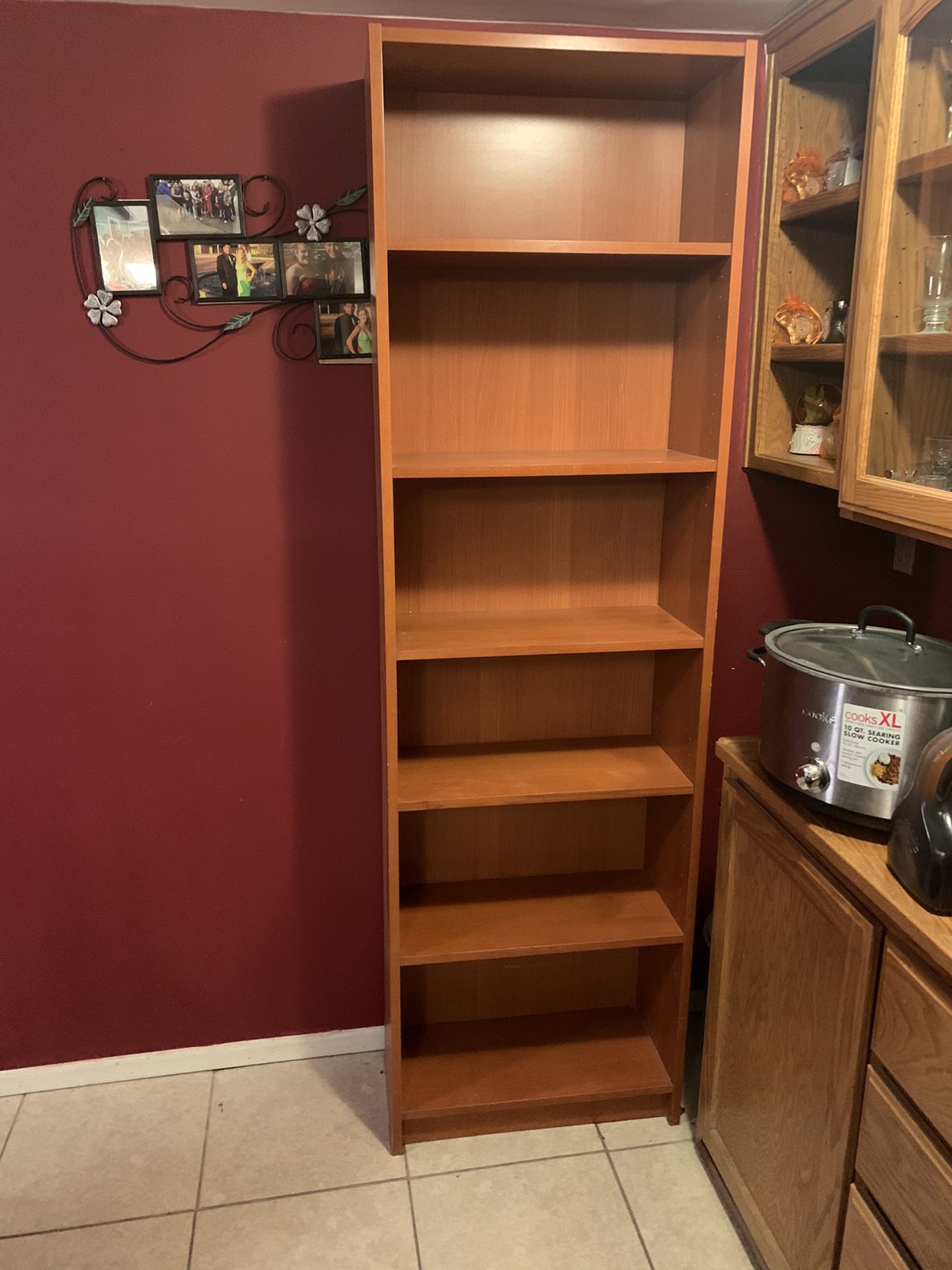 3 matching bookshelves for sale brown color.