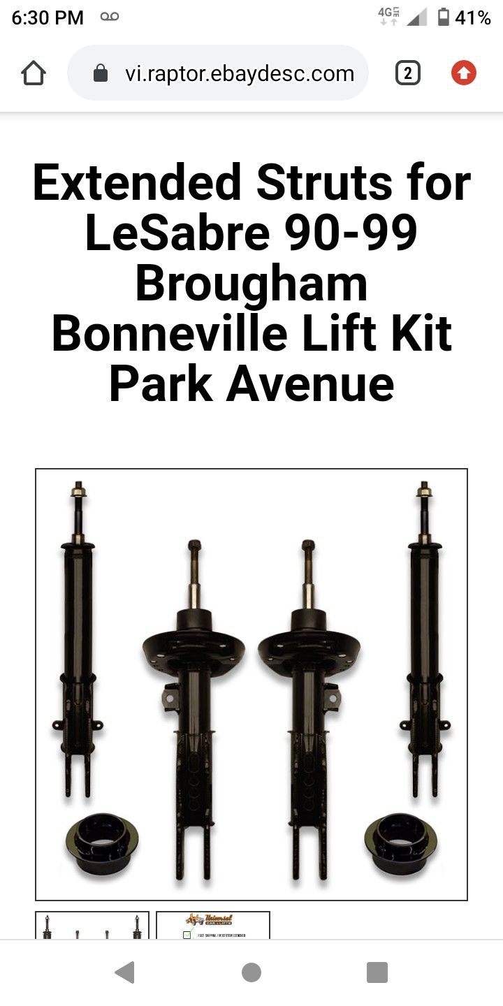 G Body Car 3" Lift Big Wheel Lowrider Struts Never Used