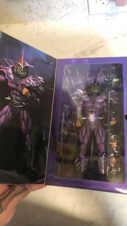 Purple Armored Villain Action Figure with Accessories