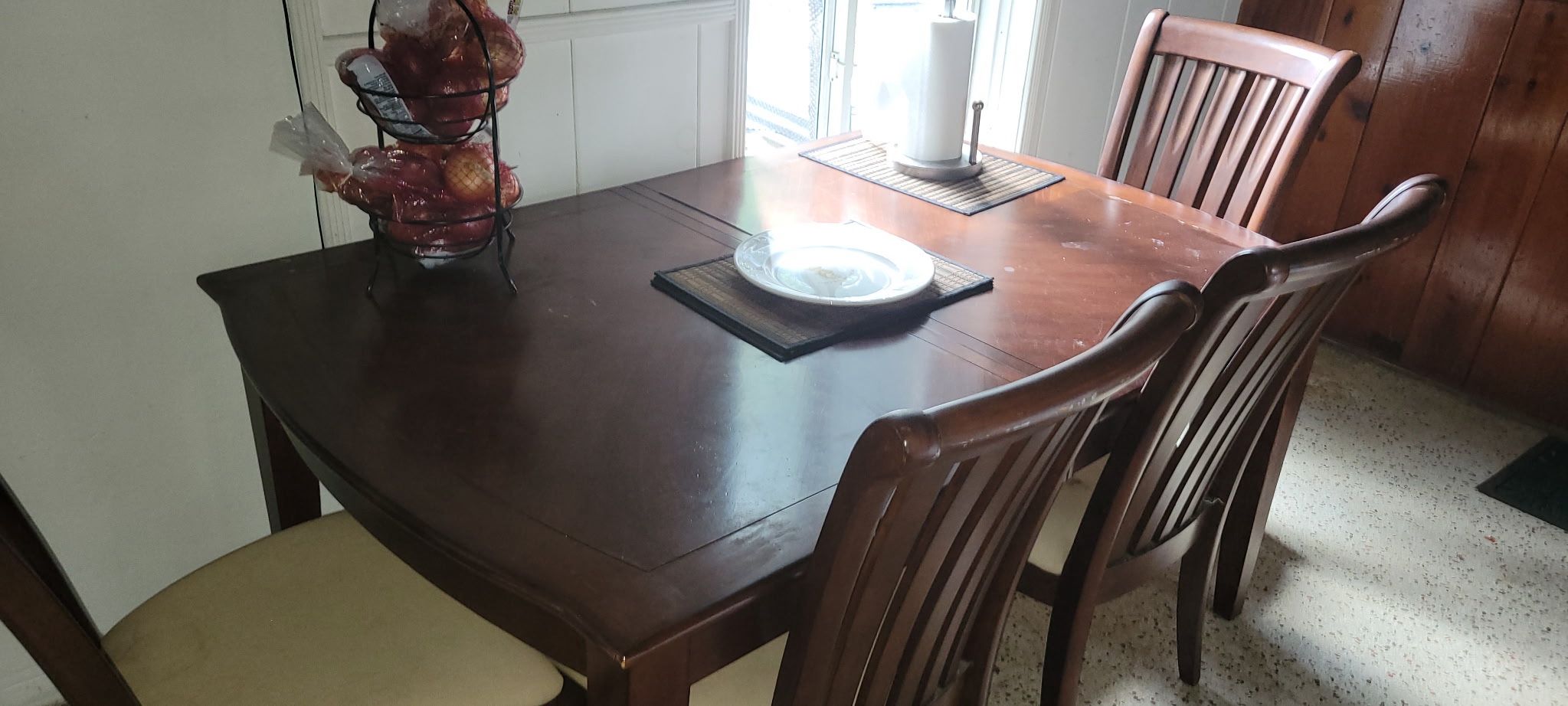 Wooden Dining Table Set 4 Chairs