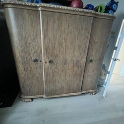 Vintage Wood Wardrobe / Closet , Boho , Antique 