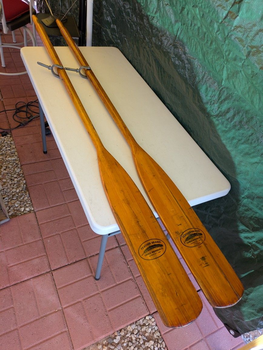 Vintage Feather Brand Boat Oars ,Caviness