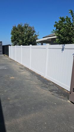 White vinyl fence