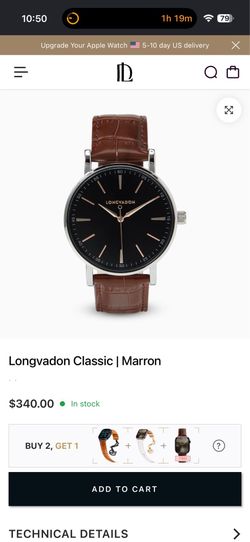Longvadon Classic Marron Watch New