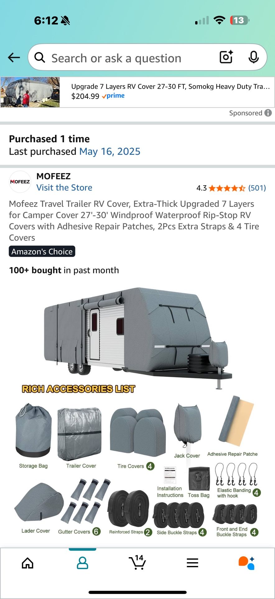 Rv Cover/Travel Trailer Cover