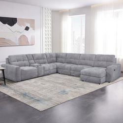 Emma Fabric Power Reclining Sectional with Power Footrest $1799.99