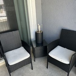 Patio Furniture Set With White Cushions