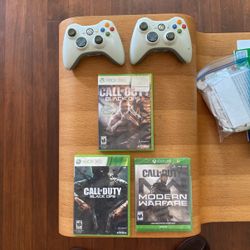 2 XBOX 360 Controllers and Games