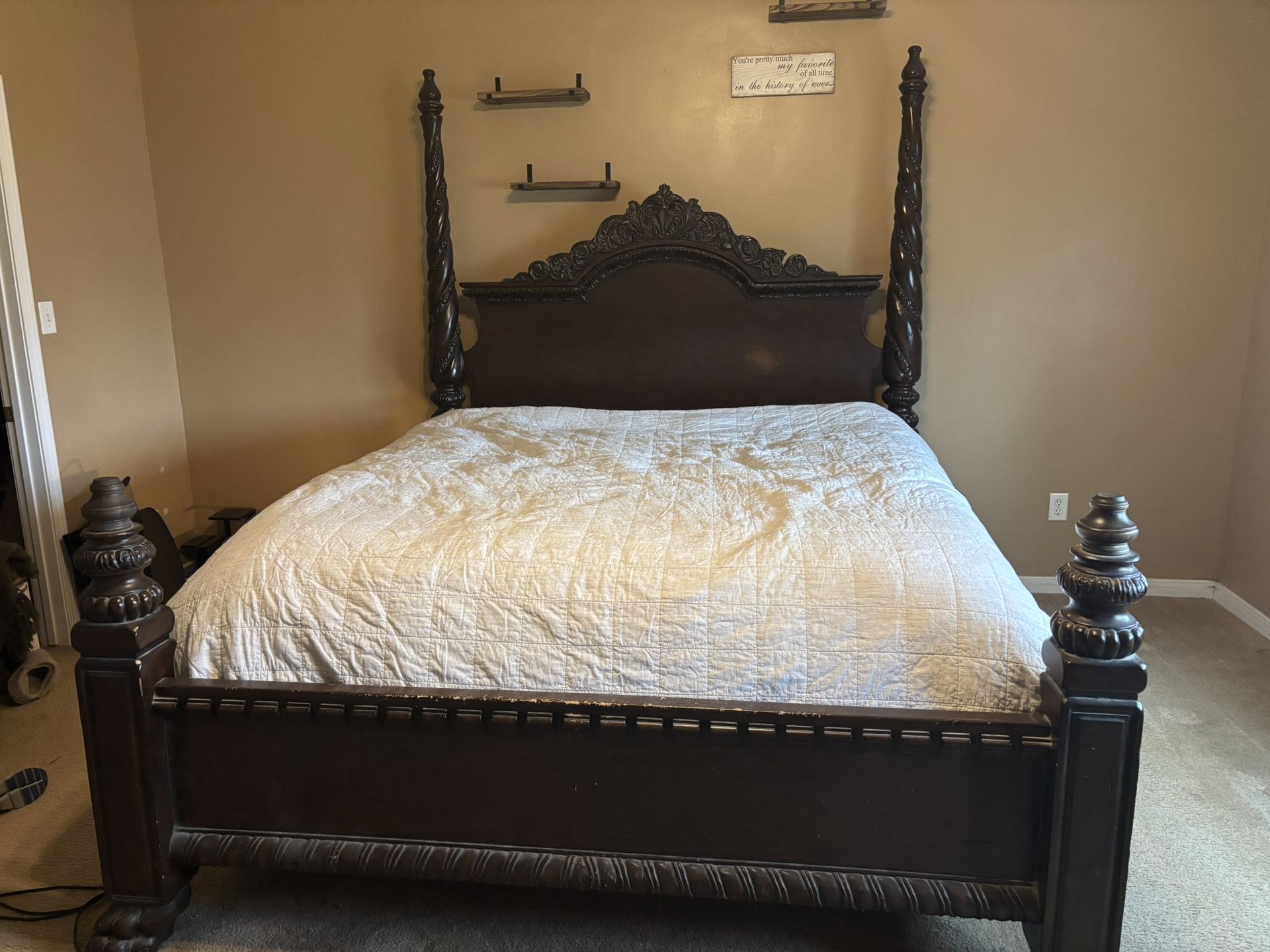 Solid Wood With Marble Top Bedroom Set