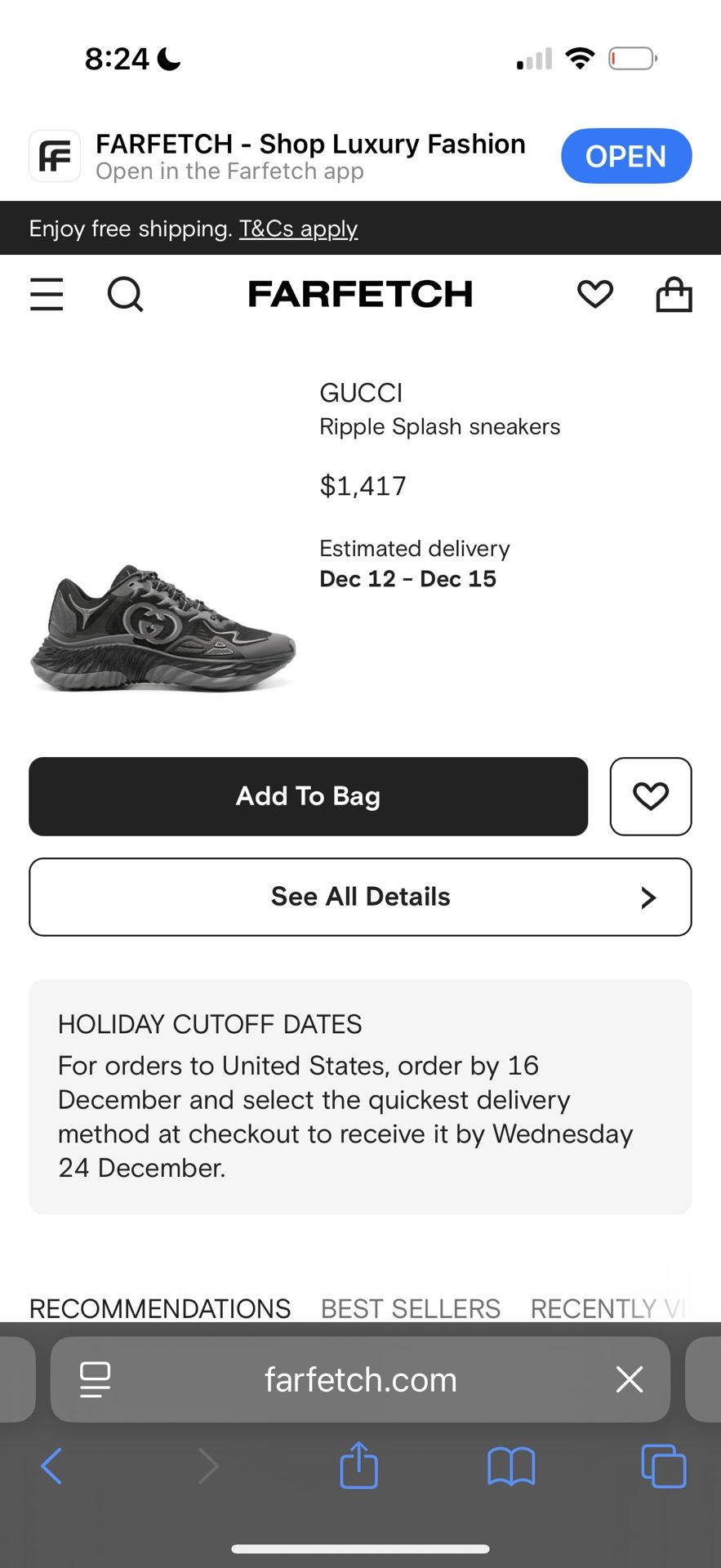 Men’s Gucci Sneakers Size 10