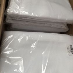 4 New White Poly Tablecloths 90 X 156