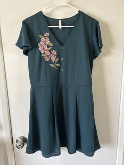 Target/xhilaration Dark Olive Green Mini Dress L Large