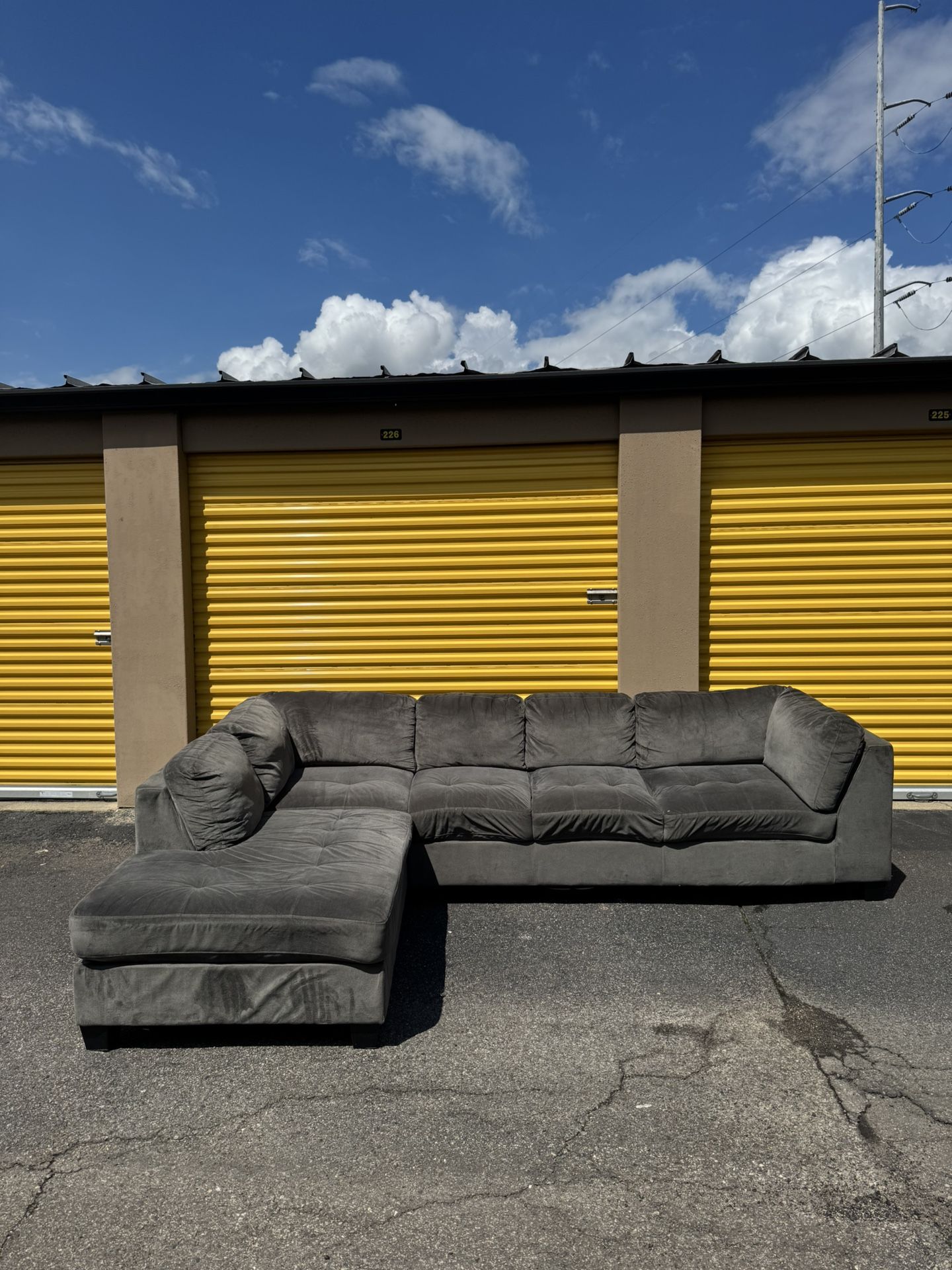 Gray/Light blue Sectional Couch sofa