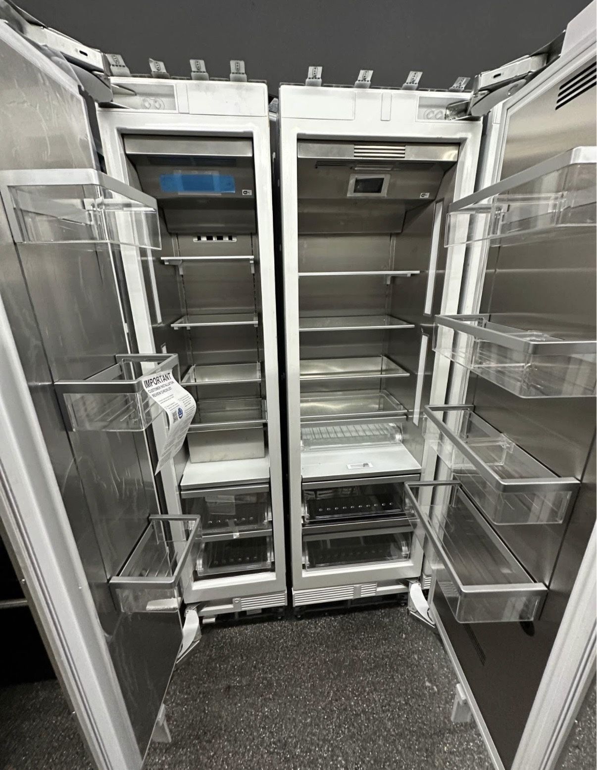 Built In Panel Ready Thermador 42” Column Set Fridge Freezer